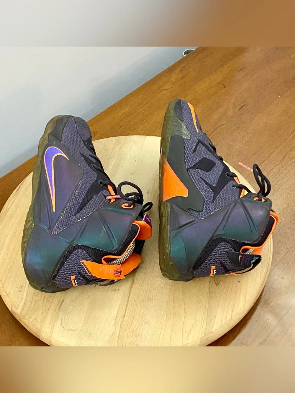 Nike LeBron 12 XII Instinct GS‎ Purple Orange Basketball Shoes 685181-500 Sz 7Y